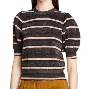 Ulla Johnson Metallic Striped Albi Sweater / Top - Small
